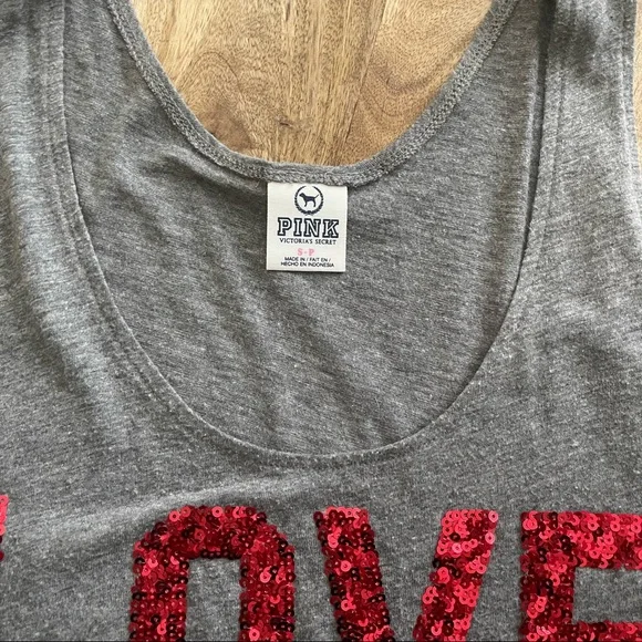 PINK red white and blue sequin tank top - Picture 7 of 7